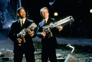 Scene from Men in Black. Will Smith and Tommy Lee Jones