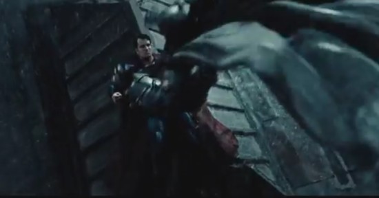 Batman Landing on Superman