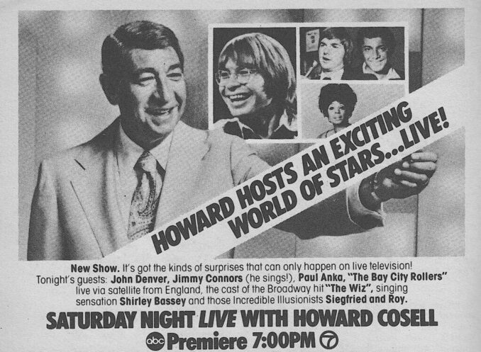 Saturday Night Live with Howard Cosell newspaper ad 